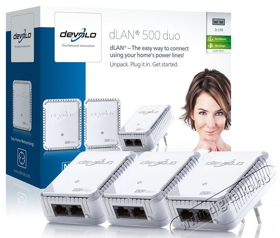 Devolo D 9121 dLAN 500 duo Network Kit Iroda és számítástechnika - Hálózat - Lefedettségnövelő / jeltovábbító - 313423