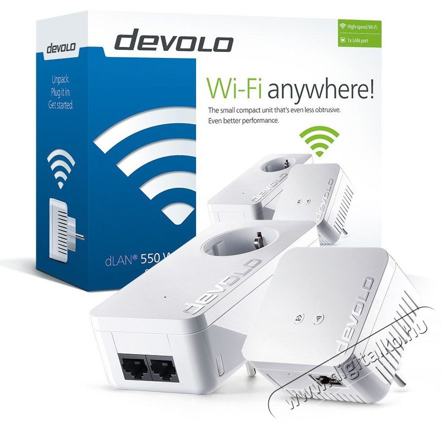 Devolo D 9638 dLAN 550 WiFi Starter Kit Iroda és számítástechnika - Hálózat - Lefedettségnövelő / jeltovábbító - 313432