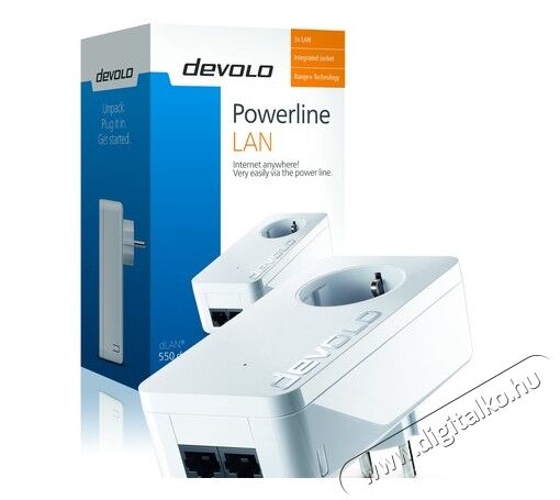 Devolo D 9296 dLAN 550 duo+ Powerline Iroda és számítástechnika - Hálózat - Lefedettségnövelő / jeltovábbító - 313416