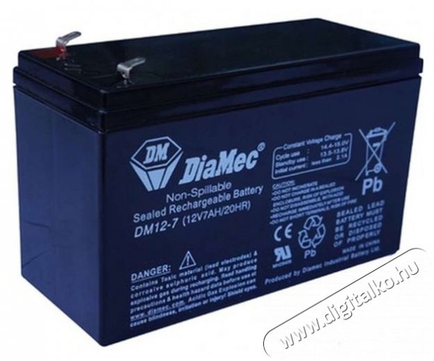 DIAMEC DM12-7/zárt/gondozásmentes/AGM/VRLA/SLA/akkumulátor Iroda és számítástechnika - Egyéb számítástechnikai termék - 444233