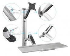 DIGITUS flexibilis fali monitor (VESA 100x100) + billentyűzet tartó konzol Tv kiegészítők - Fali tartó / konzol - Fali készülék tartó - 391882