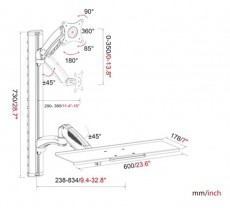 DIGITUS flexibilis fali monitor (VESA 100x100) + billentyűzet tartó konzol Tv kiegészítők - Fali tartó / konzol - Fali készülék tartó - 391882