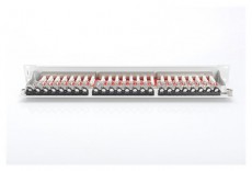 DIGITUS CAT6A 24port 19 1U kompakt szürke árnyékolt Patch Panel Iroda és számítástechnika - Hálózat - Hálózati kiegészítő - 392805