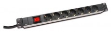DIGITUS 1U Rack alumínium 7 dugaljas hálózati elosztó Háztartás / Otthon / Kültér - Világítás / elektromosság - Hálózati elosztó / hosszabbító / adapter - 393189