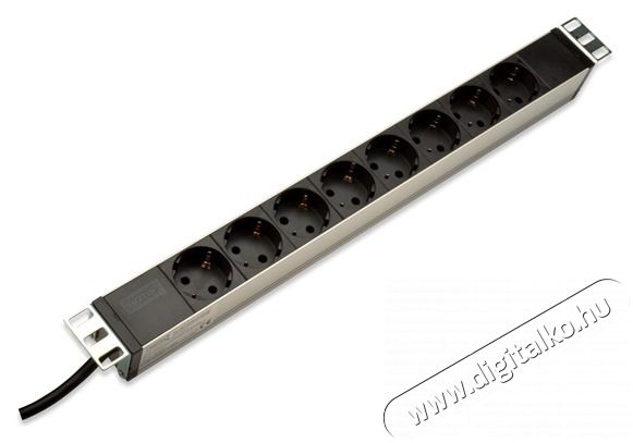 DIGITUS 1U Rack alumínium 8 dugaljas hálózati elosztó Háztartás / Otthon / Kültér - Világítás / elektromosság - Hálózati elosztó / hosszabbító / adapter - 393188