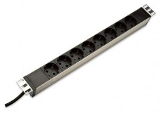 DIGITUS 1U Rack alumínium 8 dugaljas hálózati elosztó Háztartás / Otthon / Kültér - Világítás / elektromosság - Hálózati elosztó / hosszabbító / adapter - 393188
