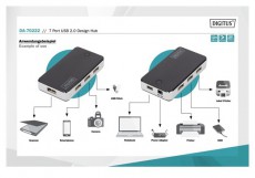 DIGITUS 7 portos USB hub Iroda és számítástechnika - Számítógép tartozék - USB kábel - 393687