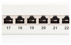 DIGITUS CAT6 24port 19 1U Kompakt szürke árnyékolt Patch Panel Iroda és számítástechnika - Hálózat - Hálózati kiegészítő - 393096