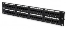 DIGITUS CAT6 48port 19" 2U kompakt fekete árnyékolatlan Patch Panel Iroda és számítástechnika - Hálózat - Hálózati kiegészítő - 393053