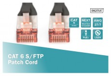 DIGITUS CAT6 S-FTP LSZH 1m Fekete patch kábel Iroda és számítástechnika - Hálózat - Hálózati kiegészítő - 393434
