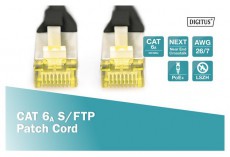 DIGITUS CAT6A S-FTP LSZH 1m fekete patch kábel Iroda és számítástechnika - Hálózat - Hálózati kiegészítő - 393482