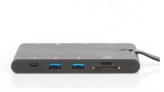 DIGITUS DA-70865 USB-C utazó 9 portos univerzális notebook dokkoló állomás Iroda és számítástechnika - Számítógép tartozék - USB kábel - 393647