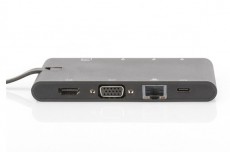 DIGITUS DA-70865 USB-C utazó 9 portos univerzális notebook dokkoló állomás Iroda és számítástechnika - Számítógép tartozék - USB kábel - 393647