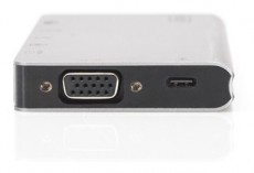 DIGITUS DA-70866 USB-C utazó 8 portos univerzális notebook dokkoló állomás Tv kiegészítők - Kábel / csatlakozó - Csatlakozó / elosztó / átalakító - 393651