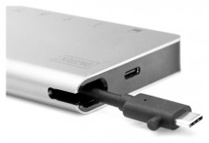 DIGITUS DA-70866 USB-C utazó 8 portos univerzális notebook dokkoló állomás Tv kiegészítők - Kábel / csatlakozó - Csatlakozó / elosztó / átalakító - 393651