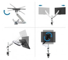 DIGITUS gázrugós C-bilincses univerzális (VESA 75 / 100) 1-es ezüst monitor tartó konzol Tv kiegészítők - Fali tartó / konzol - Fali tv tartó - 393236