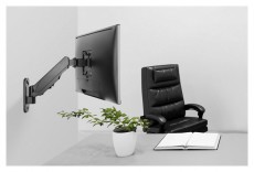 DIGITUS gázrugós fali univerzális (VESA 75 / 100) 1-es fekete monitor tartó konzol Tv kiegészítők - Fali tartó / konzol - Fali tv tartó - 393237