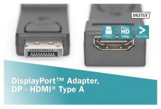 DIGITUS HDMI anya -> Display port apa adapter Tv kiegészítők - Kábel / csatlakozó - Csatlakozó / elosztó / átalakító - 393649