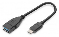 DIGITUS USB 3.0 Type A anya-> USB 3.0 Type C apa 0,15m OTG adapter Tv kiegészítők - Kábel / csatlakozó - Csatlakozó / elosztó / átalakító - 393648