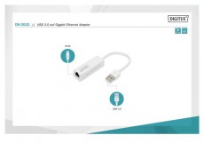 DIGITUS vezetékes USB 3.0 Gigabit Ethernet Adapter Iroda és számítástechnika - Hálózat - Vezeték nélküli adapter - 393034