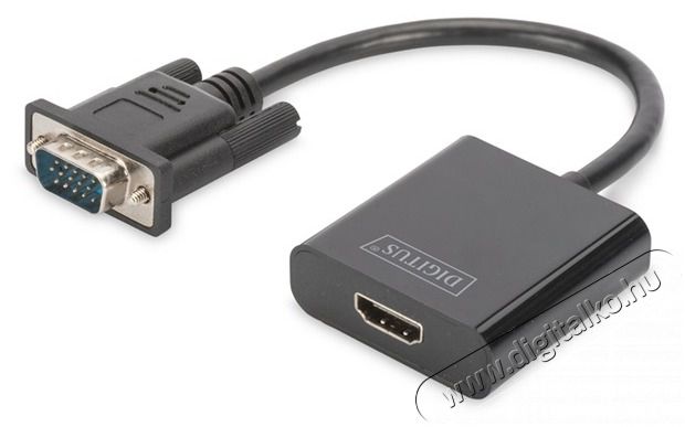 DIGITUS VGA apa -> HDMI anya adapter audio kábellel Tv kiegészítők - Kábel / csatlakozó - Csatlakozó / elosztó / átalakító - 393653