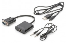 DIGITUS VGA apa -> HDMI anya adapter audio kábellel Tv kiegészítők - Kábel / csatlakozó - Csatlakozó / elosztó / átalakító - 393653