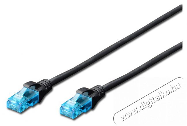 DIGITUS CAT5e U/UTP PVC 10m patch kábel - fekete Iroda és számítástechnika - Hálózat - Hálózati kiegészítő - 393478