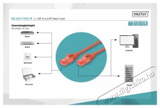 DIGITUS CAT6 U/UTP LSZH 3m piros patch kábel Iroda és számítástechnika - Hálózat - Hálózati kiegészítő - 393579