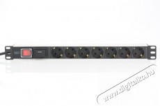 DIGITUS 1U Rack alumínium 7 dugaljas túlfeszültségvédős hálózati elosztó Háztartás / Otthon / Kültér - Világítás / elektromosság - Hálózati elosztó / hosszabbító / adapter - 393149