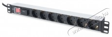 DIGITUS 1U Rack alumínium 7 dugaljas túlfeszültségvédős hálózati elosztó Háztartás / Otthon / Kültér - Világítás / elektromosság - Hálózati elosztó / hosszabbító / adapter - 393149
