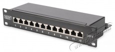 DIGITUS CAT6 12port asztali fekete árnyékolt patch panel Iroda és számítástechnika - Hálózat - Hálózati kiegészítő - 393093