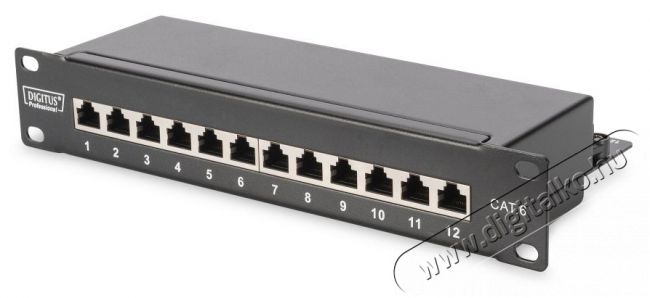 DIGITUS CAT6 12port asztali fekete árnyékolt patch panel Iroda és számítástechnika - Hálózat - Hálózati kiegészítő - 393093