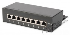 DIGITUS CAT6 8port asztali fekete árnyékolt patch panel Iroda és számítástechnika - Hálózat - Hálózati kiegészítő - 393094