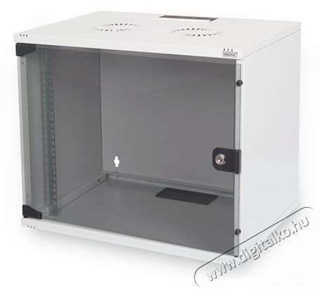 DIGITUS 19" 370x540x400 7U lapraszerelt üvegajtós szürke fali rack szekrény Iroda és számítástechnika - Hálózat - Hálózati kiegészítő - 414493