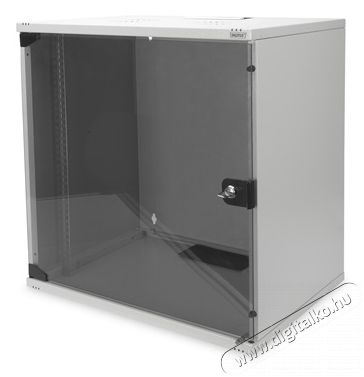DIGITUS 19" 595x540x400 12U lapraszerelt üvegajtós szürke fali rack szekrény Iroda és számítástechnika - Hálózat - Hálózati kiegészítő - 414494
