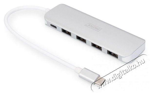 DIGITUS USB Type-C 4 portos USB 3.0 hub + PD Iroda és számítástechnika - Notebook kiegészítő - USB hub / elosztó - 415645