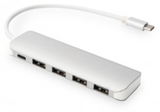 DIGITUS USB Type-C 4 portos USB 3.0 hub + PD Iroda és számítástechnika - Notebook kiegészítő - USB hub / elosztó - 415645