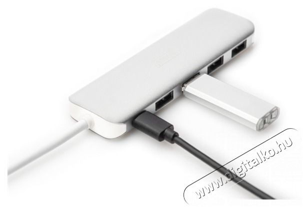 DIGITUS USB Type-C 4 portos USB 3.0 hub + PD Iroda és számítástechnika - Notebook kiegészítő - USB hub / elosztó - 415645