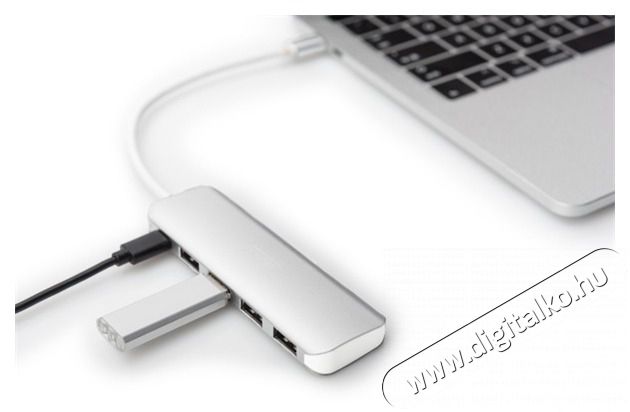 DIGITUS USB Type-C 4 portos USB 3.0 hub + PD Iroda és számítástechnika - Notebook kiegészítő - USB hub / elosztó - 415645