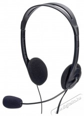 DIGITUS Ednet 83022 multimédiás jack fekete headset Audio-Video / Hifi / Multimédia - Fül és Fejhallgatók - Fülhallgató mikrofonnal / headset - 408251