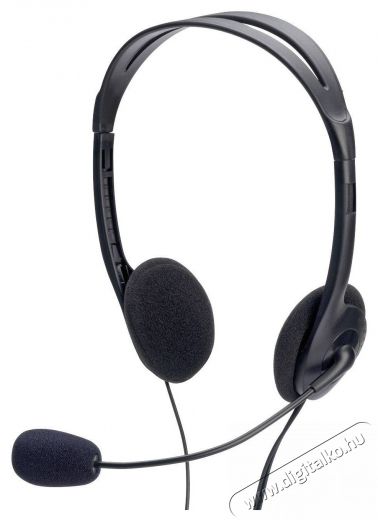 DIGITUS Ednet 83022 multimédiás jack fekete headset Audio-Video / Hifi / Multimédia - Fül és Fejhallgatók - Fülhallgató mikrofonnal / headset - 408251
