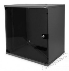DIGITUS 19 595x540x400 12U lapraszerelt üvegajtós fekete fali rack szekrény Iroda és számítástechnika - Hálózat - Hálózati kiegészítő - 452814