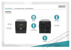 DIGITUS DN-170074 1000VA LCD szünetmentes tápegység Iroda és számítástechnika - Egyéb számítástechnikai termék - 462850