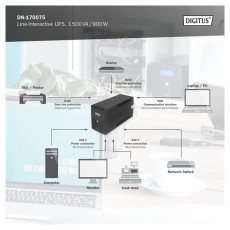 DIGITUS DN-170075 1500VA LCD szünetmentes tápegység Iroda és számítástechnika - Egyéb számítástechnikai termék - 507492