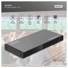 DIGITUS DS-55337 4 portos 4K/60Hz HDMI splitter Iroda és számítástechnika - Egyéb számítástechnikai termék - 507437