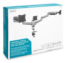 DIGITUS DA-90363 C-bilincses gázrugós univerzális (VESA 75/100) 3-as ezüst monitor tartó konzol Tv kiegészítők - Fali tartó / konzol - Asztali tartó - 514502