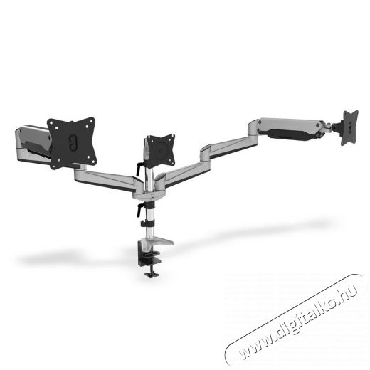 DIGITUS DA-90363 C-bilincses gázrugós univerzális (VESA 75/100) 3-as ezüst monitor tartó konzol Tv kiegészítők - Fali tartó / konzol - Asztali tartó - 514502