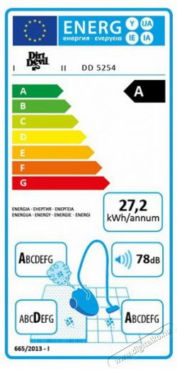 Dirt Devil DD5254-0 Rebel 54HE porszívó - fehér Háztartás / Otthon / Kültér - Porszívó / takarítógép - Porzsák nélküli porszívó - 300058