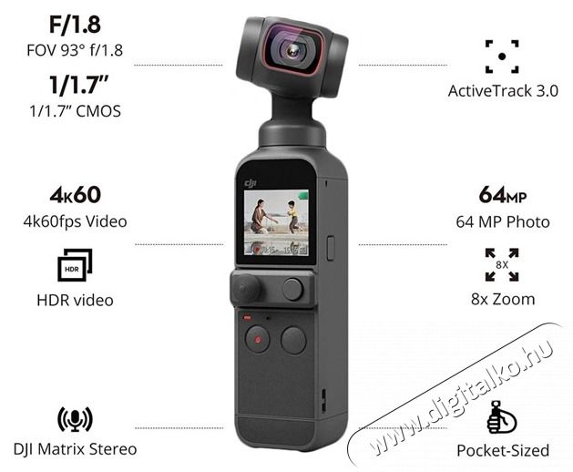 DJI Pocket 2 Creator Combo k&eacute;zi stabiliz&aacute;tor Fot&oacute;-Vide&oacute; kieg&eacute;sz&iacute;tők - &Aacute;llv&aacute;ny - Kamera stabiliz&aacute;tor - 439324