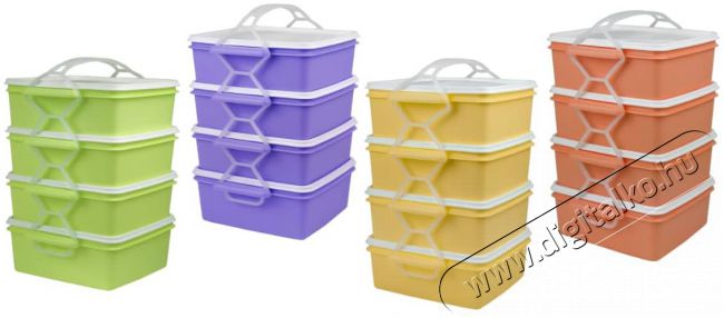 DK PLAST 4 × 1,2 l - négyzet Konyhai termékek - Edény - Ételtároló - 527133